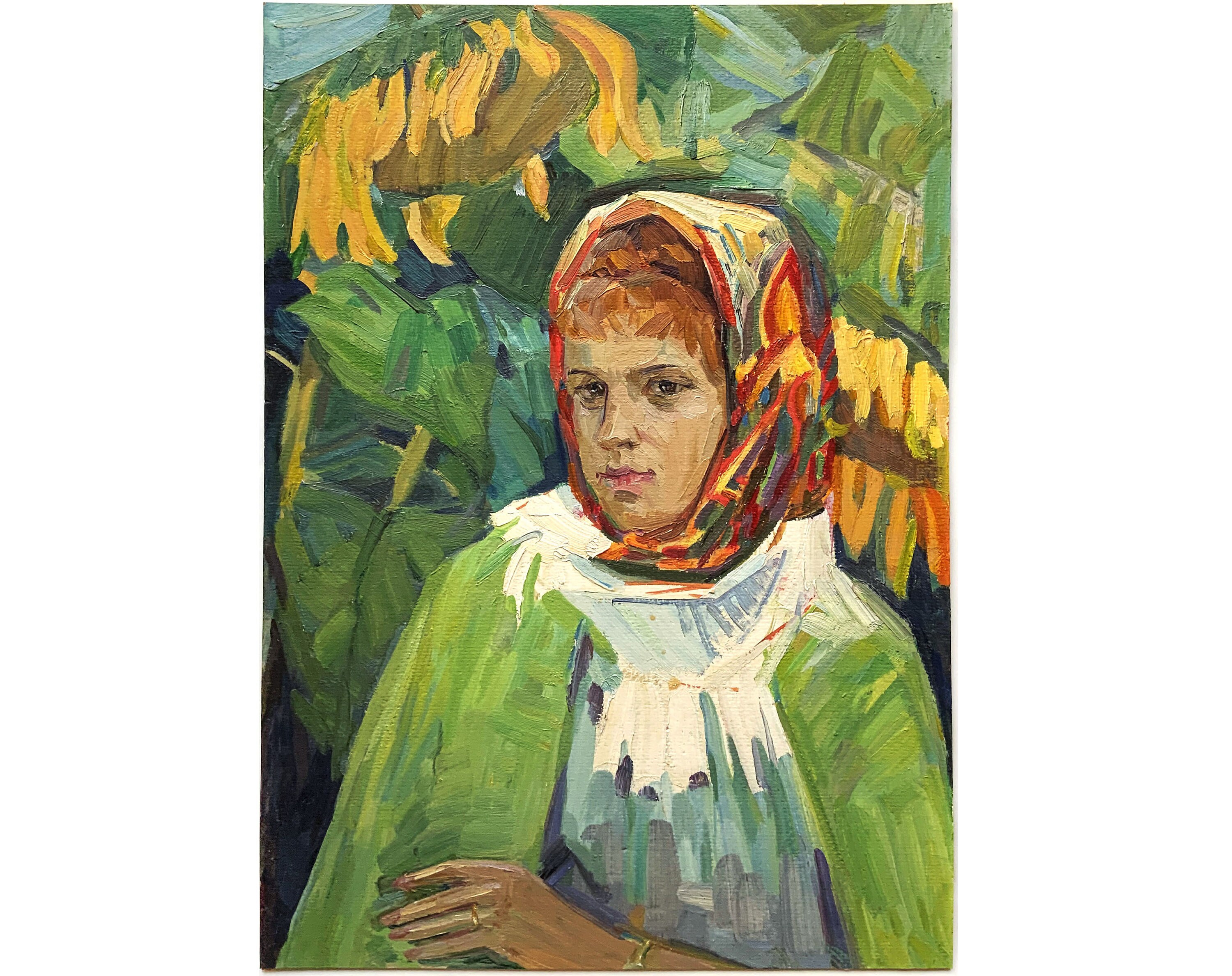 Oil GIRL PORTRAIT Antique Oil Painting Original by Soviet Ukrainian ...