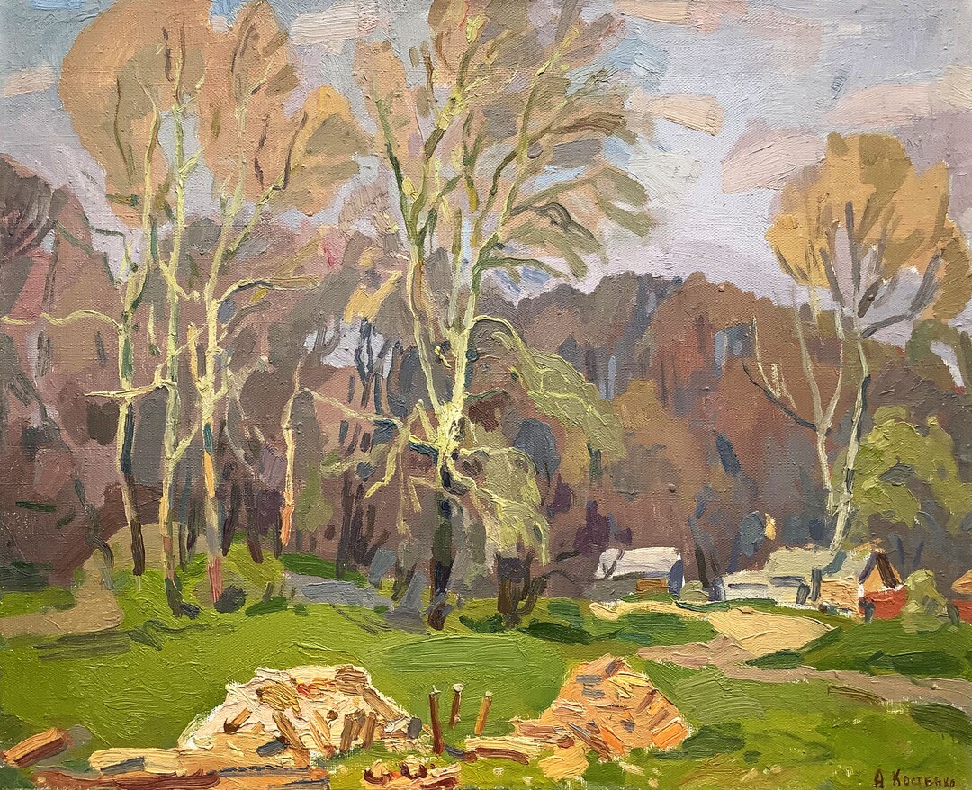 Antique Original Oil Painting on Canvas by Ukraine Artist A.kostenko ...