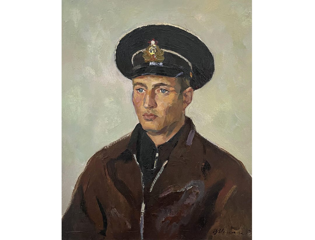 Antique Original Oil Painting on Canvas Portrait of a Man by Ukrainian ...