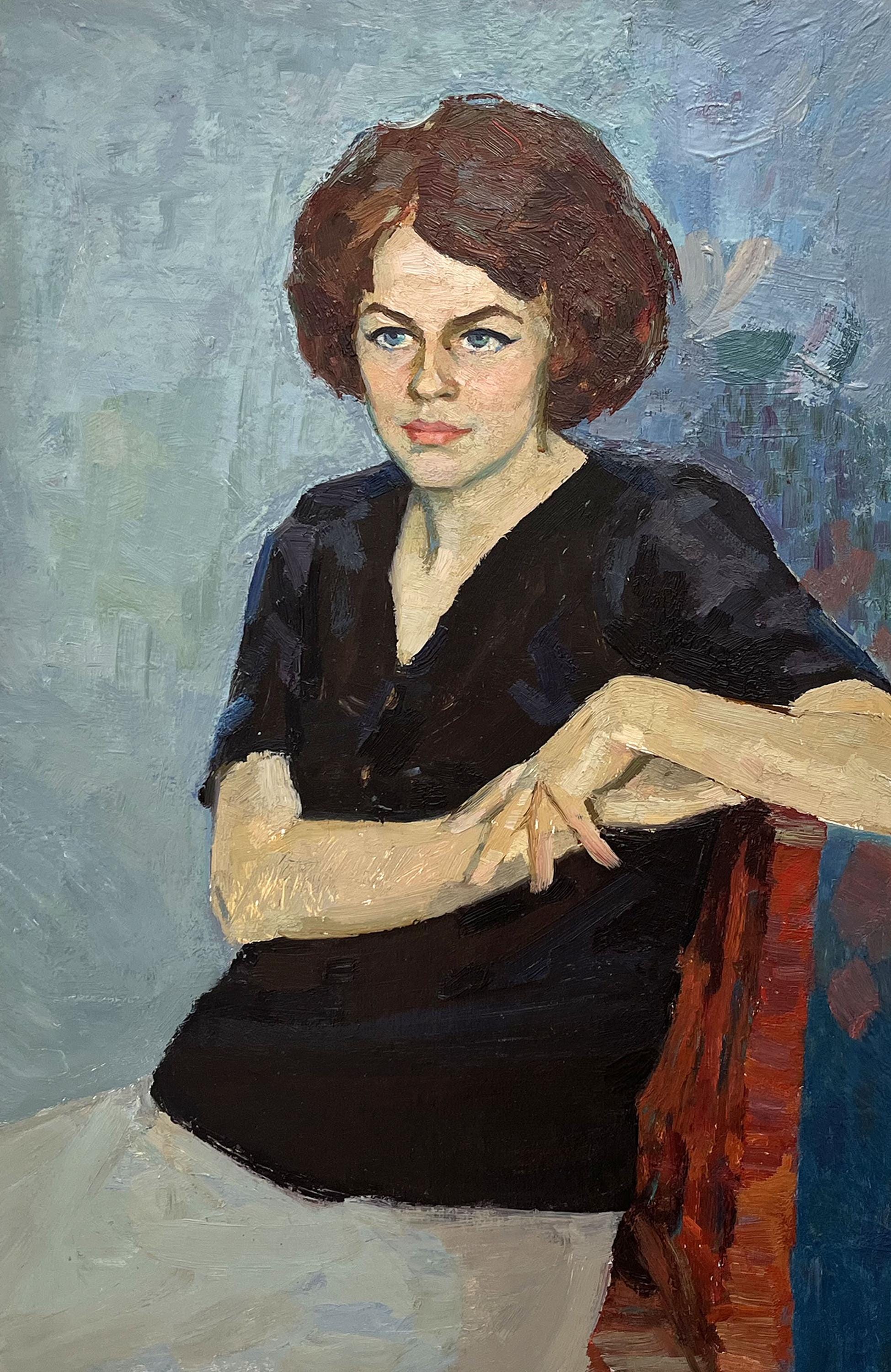 Vintage Original Oil Painting Portrait of a Woman by Ukrainian Artist O ...