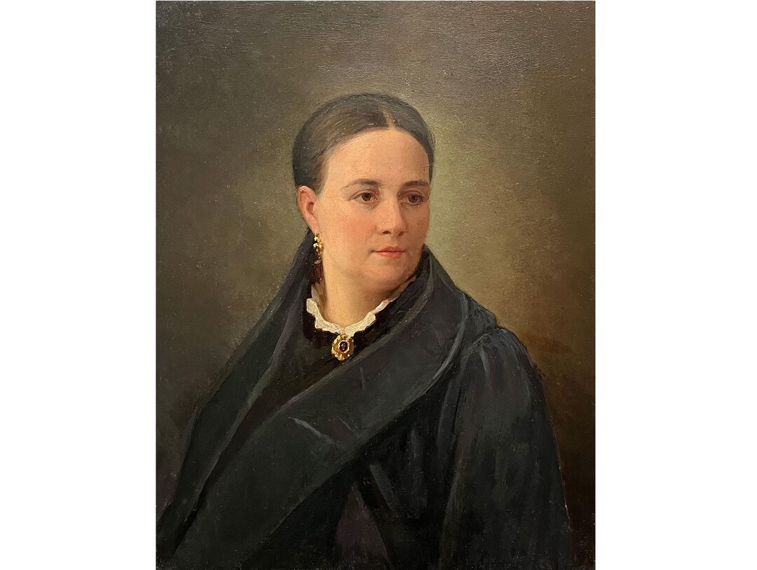 Antique Original Oil Painting Portrait of a Girl by Unknown Ukrainian ...