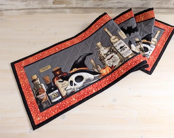 Quilted Halloween Table Runner, Gothic-Style Decor, Handmade in Canada