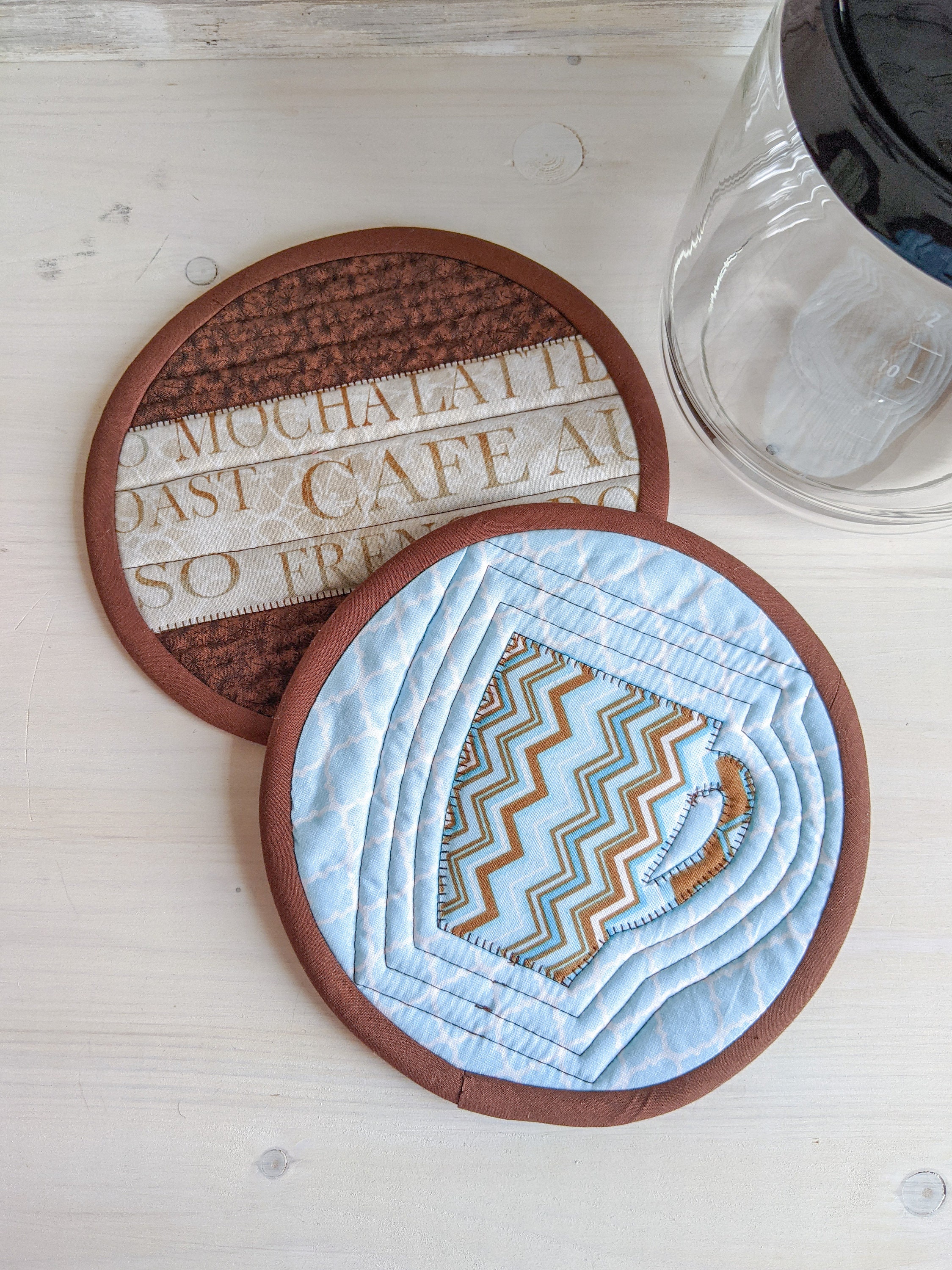 Quilted Trivet Set Quilted Hot Pad Set Set of Two Etsy