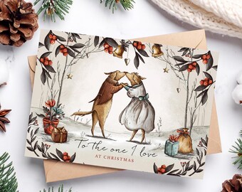 To The one I Love Christmas Card, Boyfriend Card, Girlfriend Christmas Card, Christmas Card for Partner, I Love You Christmas Card, Dog Card