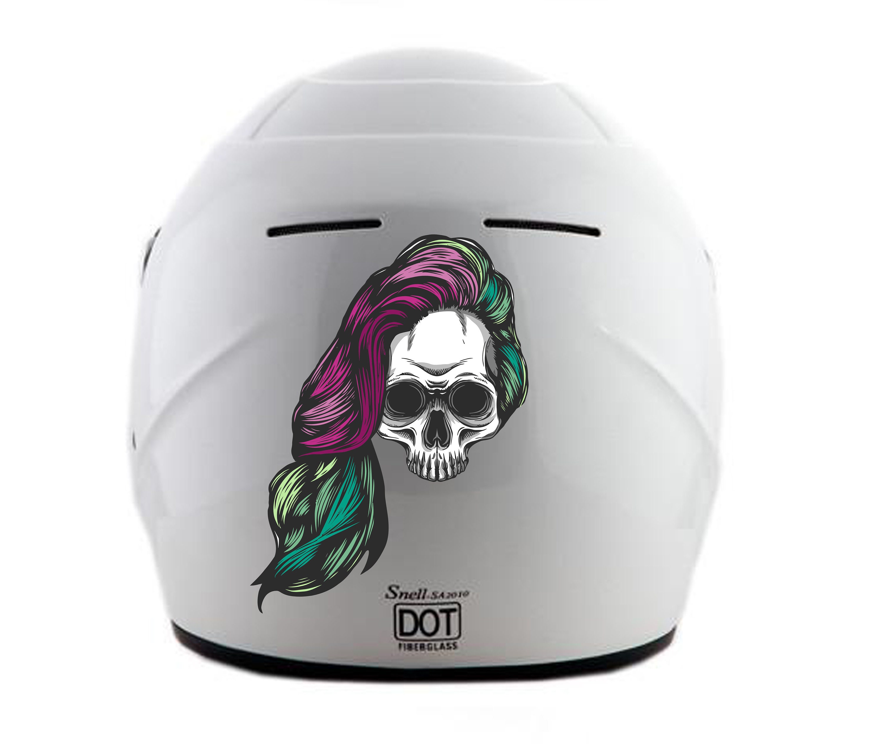 Helmet motorcycle car sticker girl skull removable decal 1X | Etsy