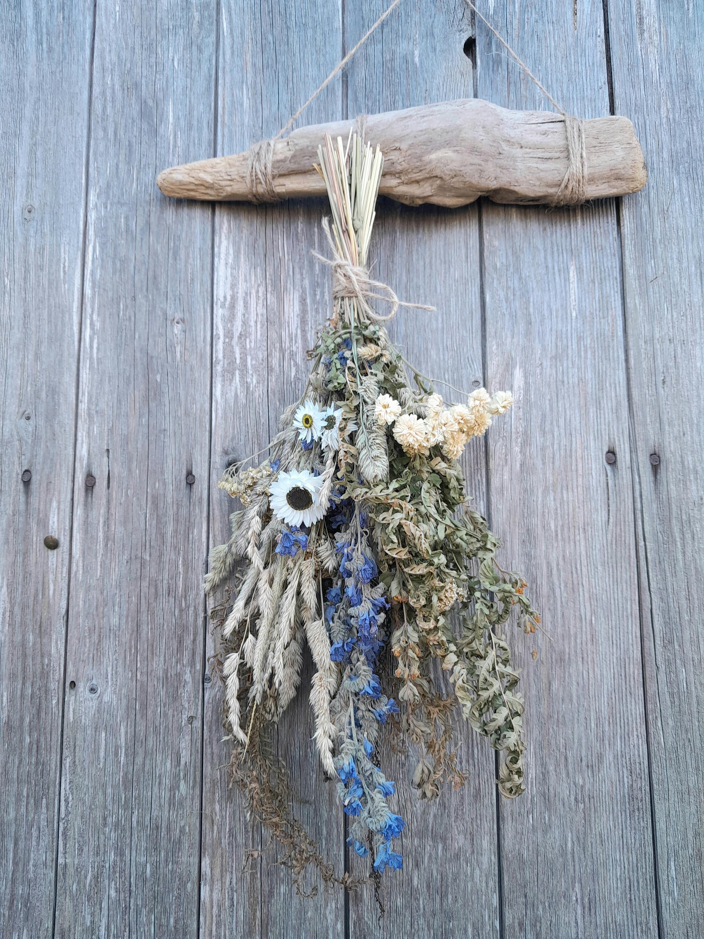 Wildflowers Hanging Rack Wall Decor, Hanging Botanical Natural Decor - Etsy