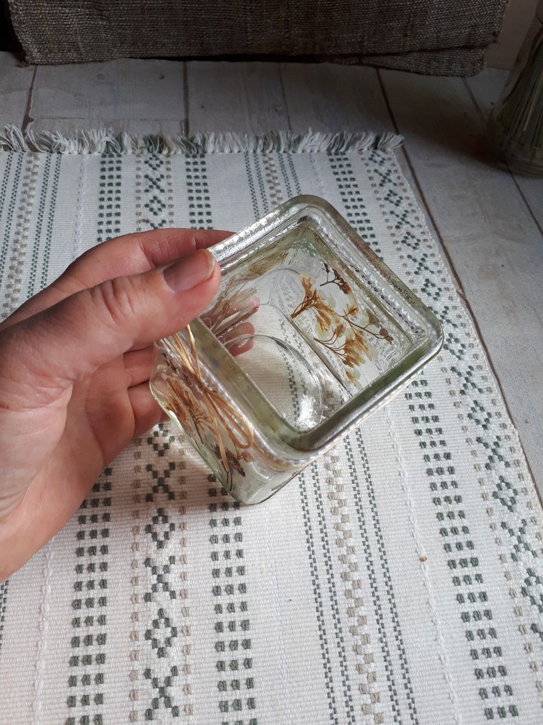 romantic decor pressed flowers candleholder romantic gift Shabby candleholder rustic glass candleholder decor
