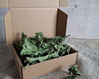 Organic dandelion leaves in a box, dried whole dandelion leaves, natural organic eco gift