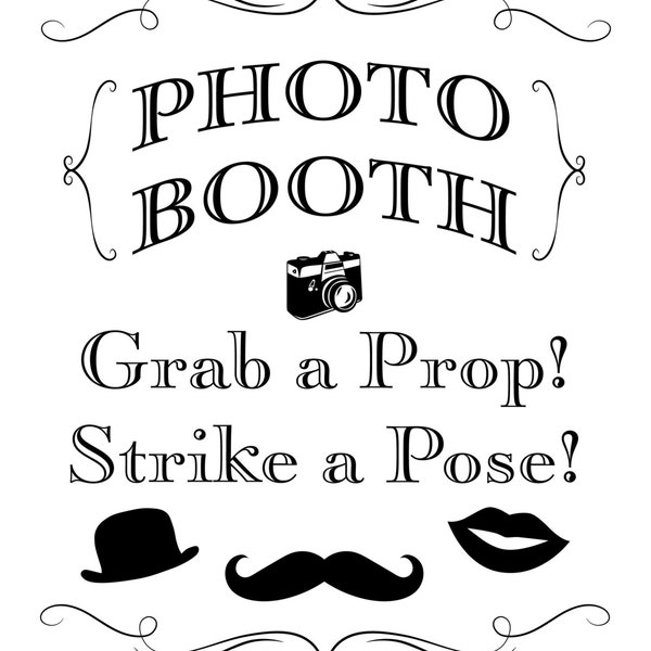 Grab a Prop and Strike a Pose Printable - Etsy