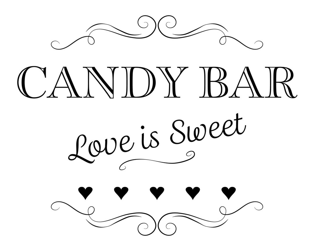 Printable Wedding Sign, Candy Bar Love is Sweet, Instant Download, 3 ...