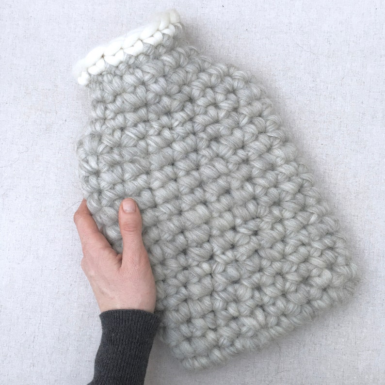 Natural Grey Shetland Wool Hotwater Bottle Cover 2ltr image 1