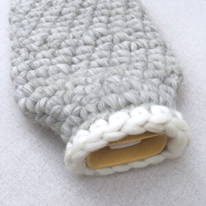 Natural Grey Shetland Wool Hotwater Bottle Cover 2ltr image 3