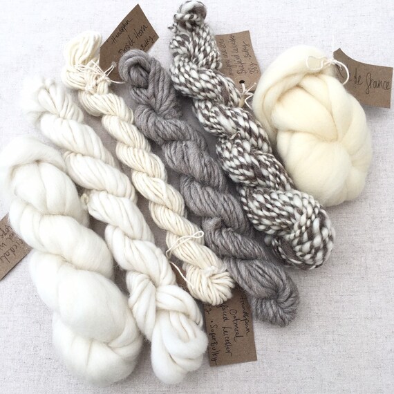 All Natural Undyed Yarn and Fibre Weaving Pack 150g Surprise