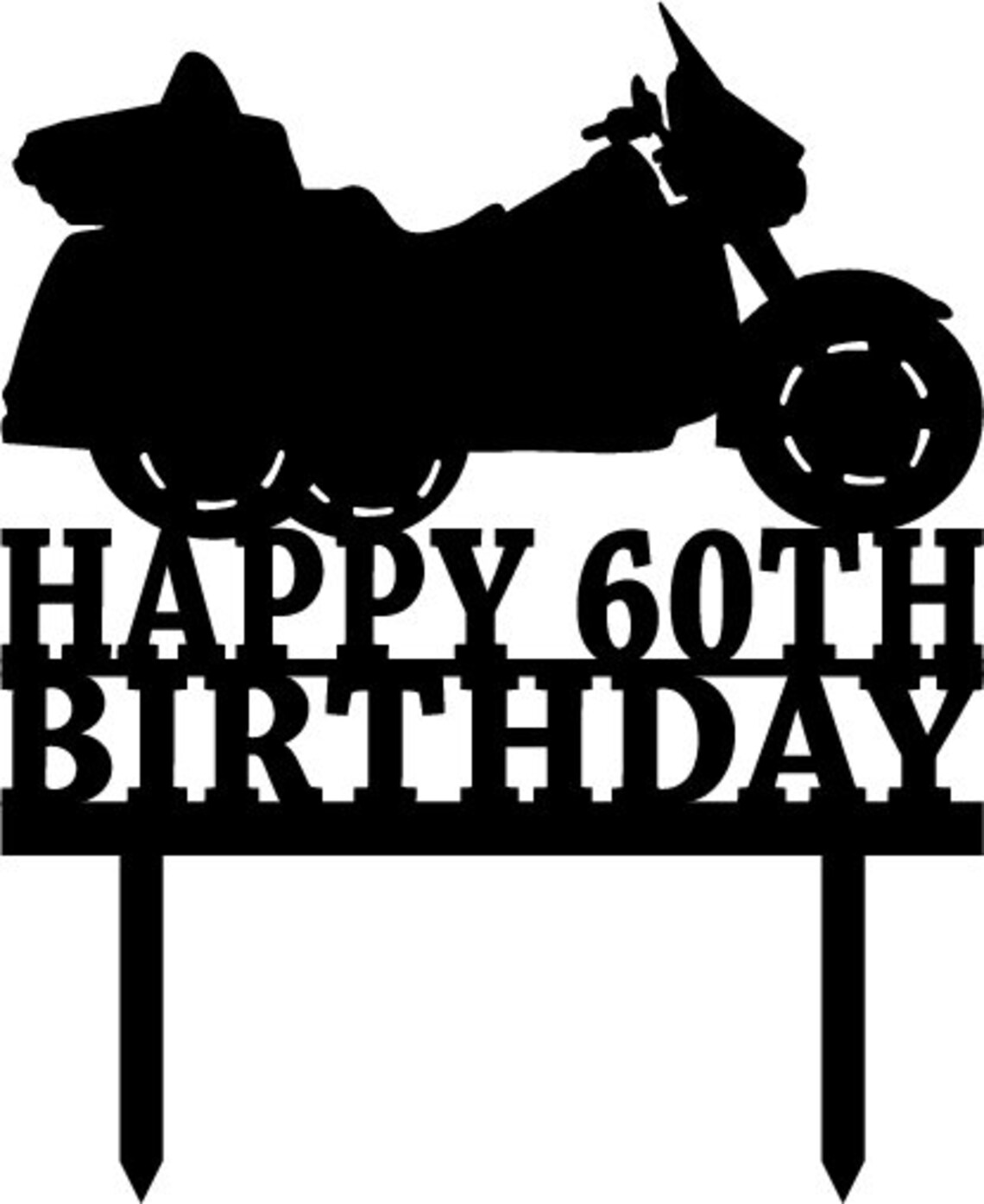 Happy Birthday Motorcycle Trike Cake Topper Personalized With Etsy