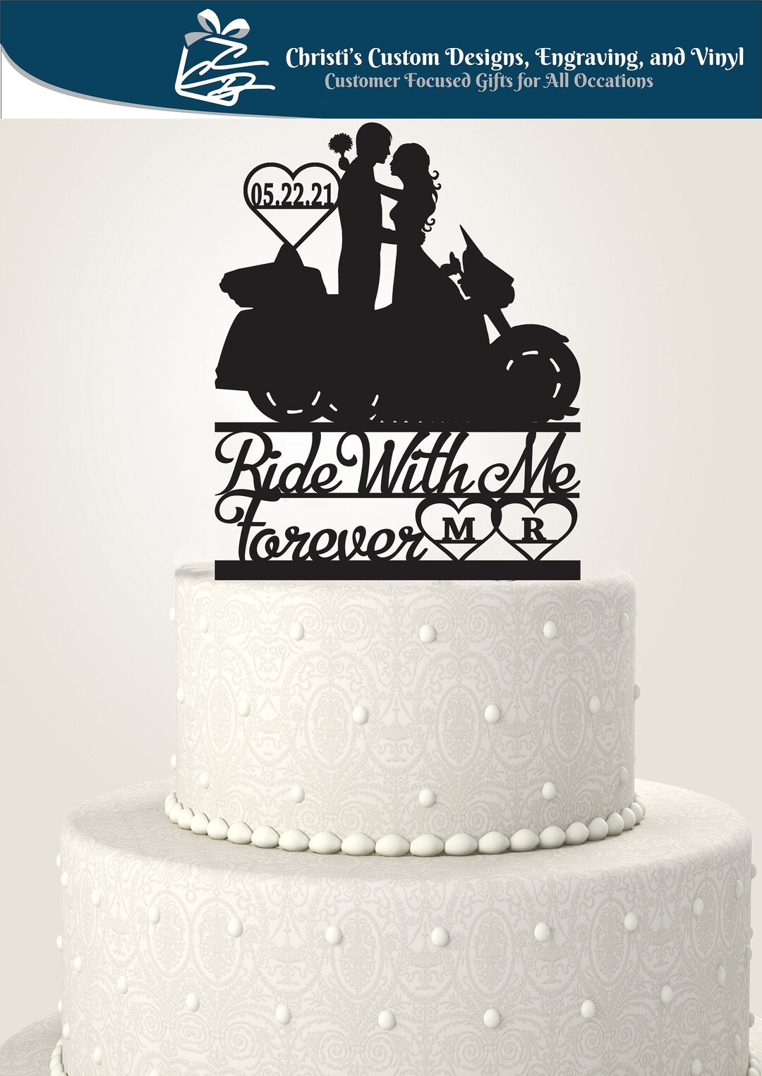 Ride With Me Forever Trike Motorcycle Couple Cake Topper Etsy