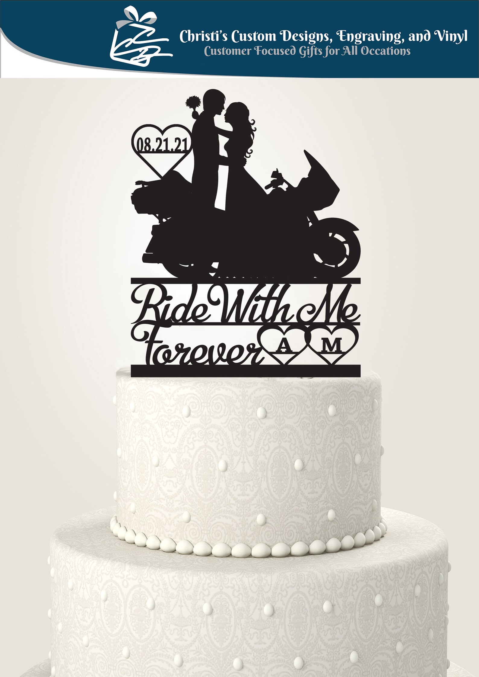 Ride With Me Forever Ultra Classic Motorcycle Cake Topper With Etsy Canada