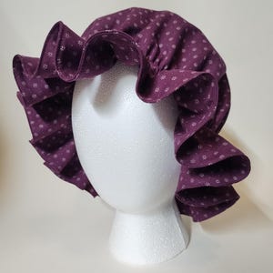 Plum Purple Mop Cap, Nightcap