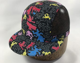 CraftCap Keith Haring Five Panel Hat Custom BLACK