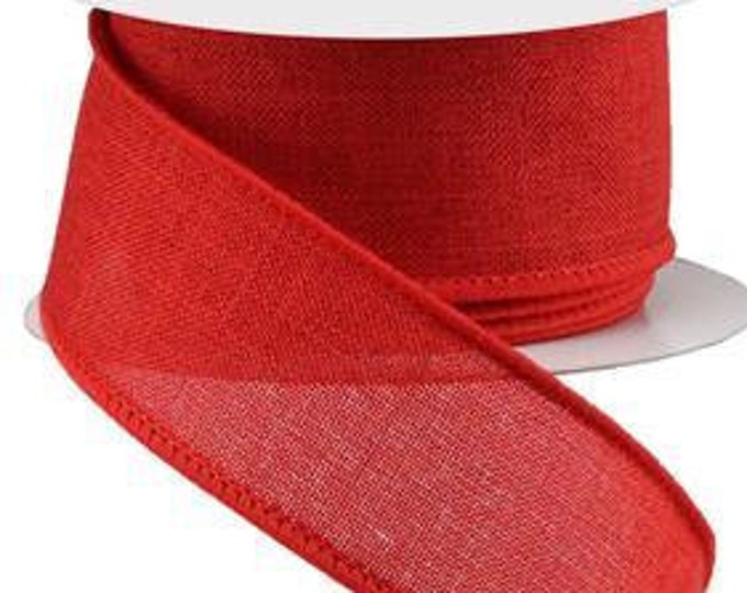 Red Wired Ribbon Royal Burlap Red Wired Ribbon 1.5 X 10 Yard - Etsy