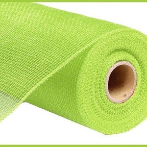 Apple Green Deco Poly Mesh 10 Inch, Apple Green Deco Mesh, Mesh For Wreath, 10&quot; X 10 Yards Mesh, Wreath Supplies, Christmas Mesh, Green Mesh