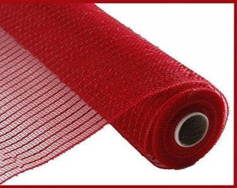 Red Wide Foil Deco Mesh 10 Inch, Red Deco Mesh, Wreath Supplies, Mesh for Wreath, Red Christmas Mesh, Valentine, Red Mesh, Christmas, Red