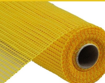 Yellow Horizontal Wide Stripe Mesh 10" Wide X 10 Yards, Yellow Mesh, Mesh for Wreaths, Wreath Supplies, Mesh for Sunflower, Yellow