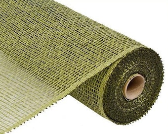 Olive Green Poly Burlap Mesh 10 Inch, Poly Burlap Mesh, Poly Burlap Mesh For Wreaths, Poly Burlap, Green Mesh, Wreath Supplies, 10&quot; Mesh