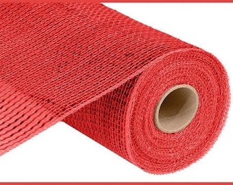 Red Deluxe Wide Foil Deco Mesh 10 Inch, Red Foil Deco Mesh, Mesh For Wreath, 10" X 10 Yards Mesh, Wreath Supplies, Deco Mesh, Christmas Mesh