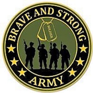 Army Metal Sign 12 Inch, Armed Forces Decor, Military Wreath, Military Sign, Patriotic Sign, Army Sign, Army Brave And Strong, Soldier image 7