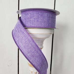 Lavender Royal Burlap Wired Ribbon 1.5&quot; X 10 Yards, Wreath Supplies, Wreath Ribbon, Easter, Lavender, Spring, Ribbon for Wreath, Bow, Ribbon