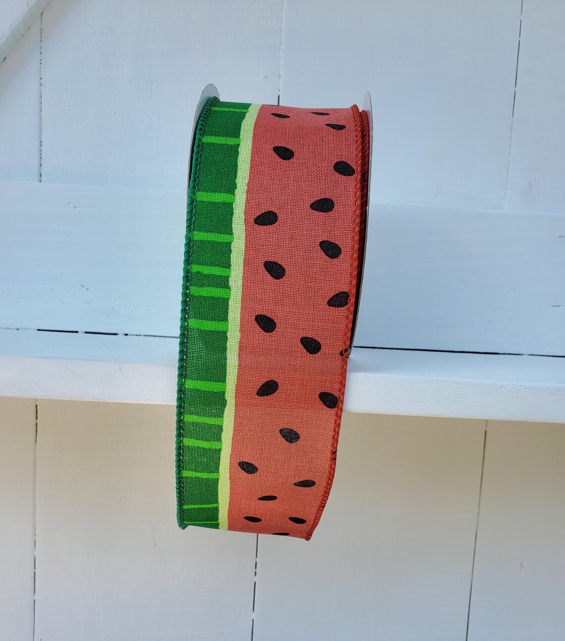 Watermelon Ribbon Wired Edge Bold Watermelon Slice Red/green Royal ...