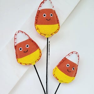 Felt Candy Corn Spray Yellow/Orange/White 16" Long, Halloween Pick, Wreath Attachment, Wreath Supply