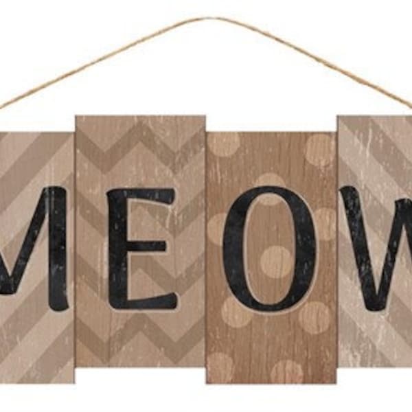 Cat Sign, Meow Block Cat Sign, Cat Sign For Wreath, Pet Sign, Cat Wreath, Wreath Supplies, Sign, Cat Wreath Sign, Wreath  Attachments, Cats