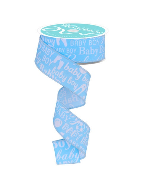 It's A Boy Baby Shower Ribbon - 10 Yard Blue Satin Party Gift Wrap Ribbon
