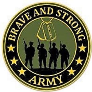 Army Metal Sign 12 Inch, Armed Forces Decor, Military Wreath, Military Sign, Patriotic Sign, Army Sign, Army Brave And Strong, Soldier