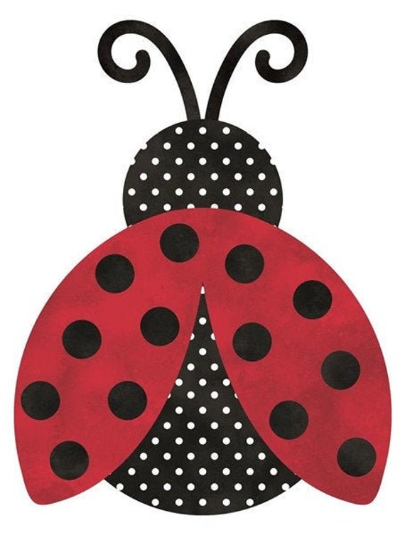 Personalized Red and Black Polka Dot Ladybug Stickers
