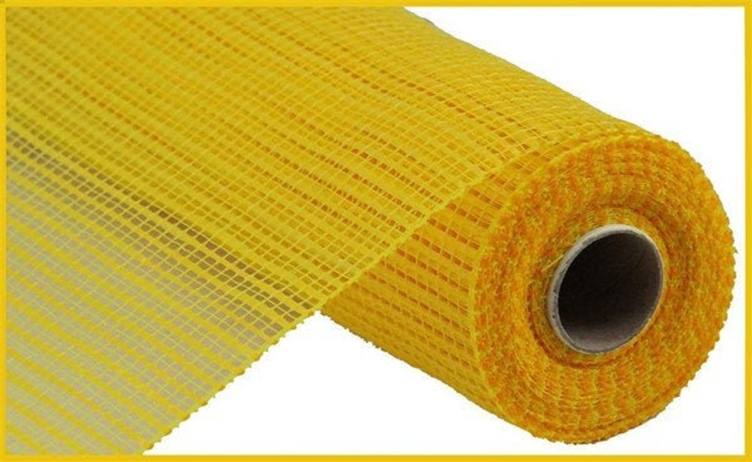 Yellow Horizontal Wide Stripe Mesh 10