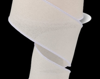 Off White Royal Burlap Wired Ribbon, 2.5" x 10 Yards