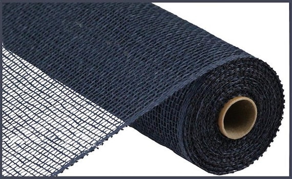 Poly Burlap mesh 10 inches Deco mesh 10 inch Rolls Clearance Burlap 5 Yards  (Black+Yellow)