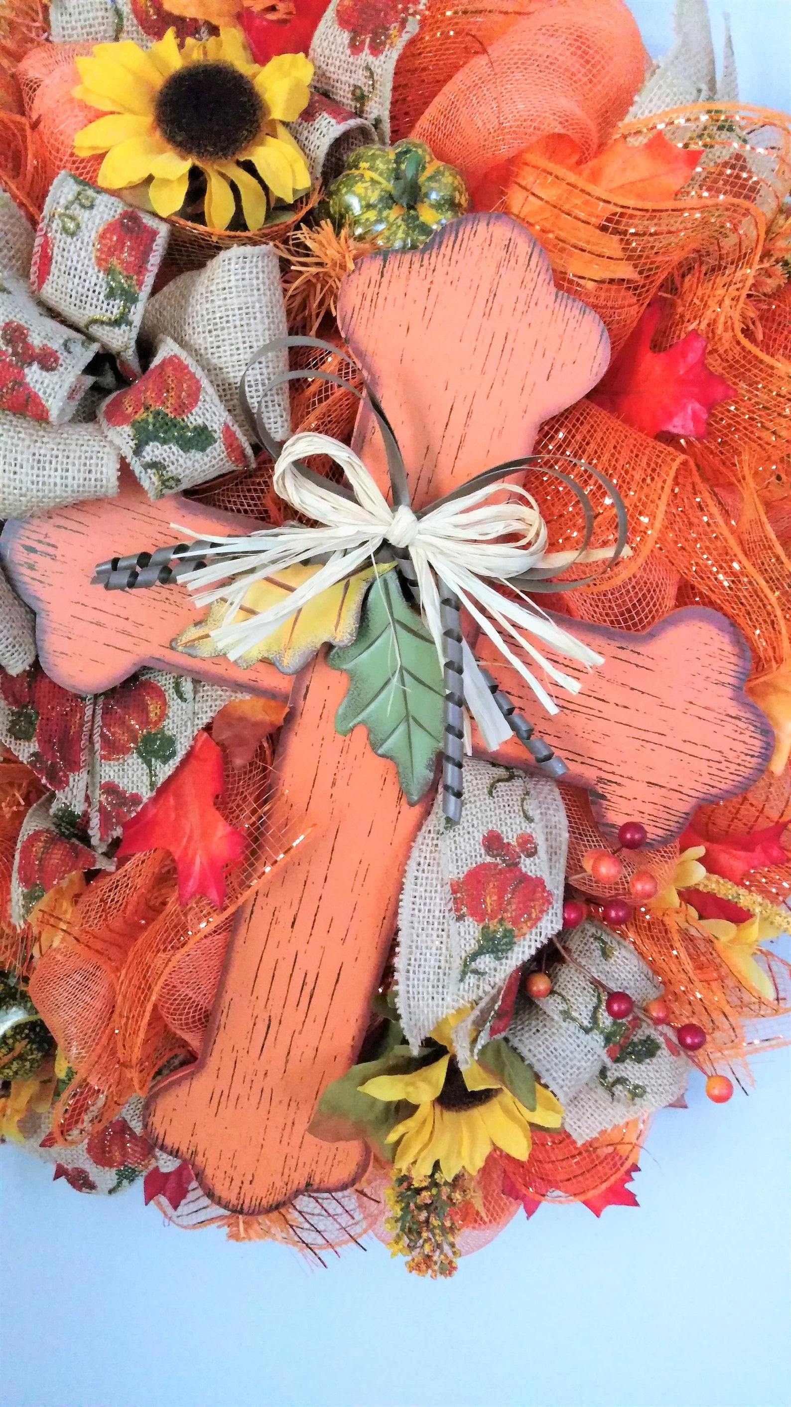 Fall Door Wreath With Cross Autumn Wreath Sun Flower Wreath Etsy
