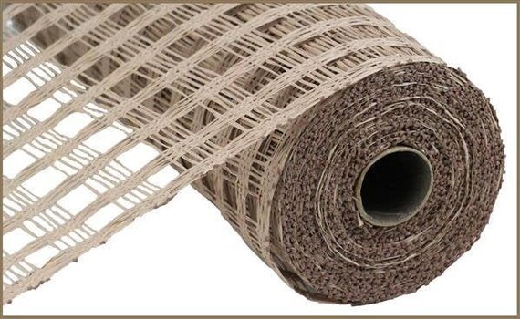 Poly Burlap mesh 10 inches Deco mesh 10 inch Rolls Clearance Burlap 10  Yards (White)