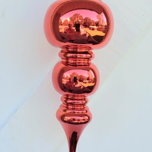 Vp Ball Finial Ornament 10&quot; Long Shiny Red, Christmas Ornament for Wreath, Wreath Attachment, Christmas, Finial Christmas Ornament, Finial