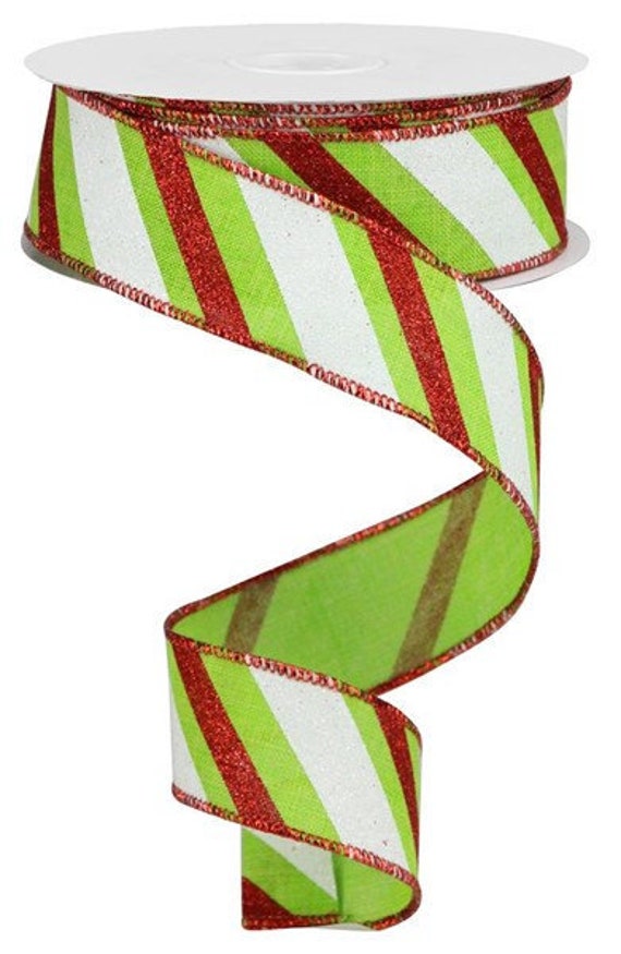 Ribbon - Faux Burlap - 1.5X10 Yards / Red Stripe
