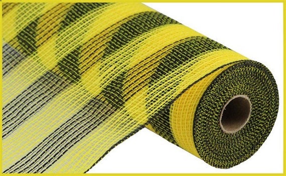 4 Rolls Poly Burlap Deco Mesh 10 inch, Black Yellow Decorative Mesh for Bee  Flower Wreath ,Home Decor, DIY Craft Making, Black, Yellow, Black and