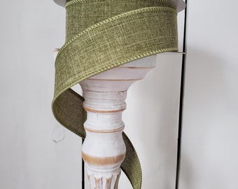 Fern Green Royal Burlap Wired Ribbon 1.5 X 10 Yard Ribbon, Ribbon for Wreaths, Wreath Supplies, Green Ribbon, Ribbon, Green, Fall Ribbon