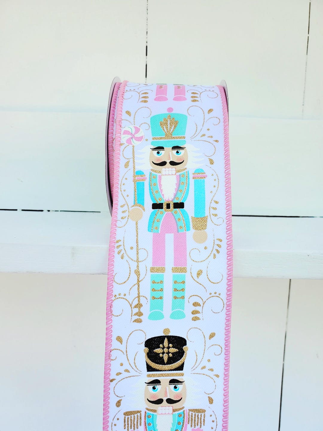 Nutcrakrt Ribbon Nutcracker Wired Ribbon 2.5