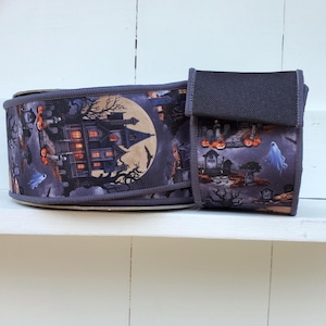 D' Lux Haunted Houses Fused Wired Ribbon 2.5" X 10 Yards, Halloween, Wreath Supply