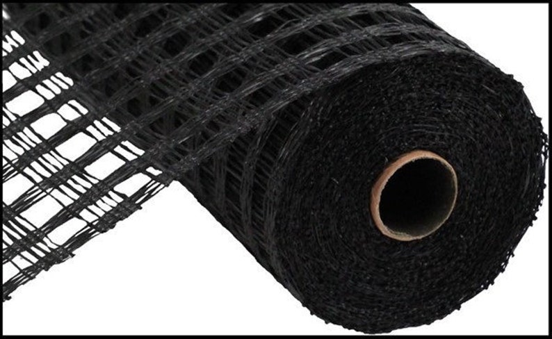 May include: A roll of black mesh ribbon. The ribbon is made of a fine, woven material and has a grid pattern. It is perfect for adding a touch of elegance to any craft project.