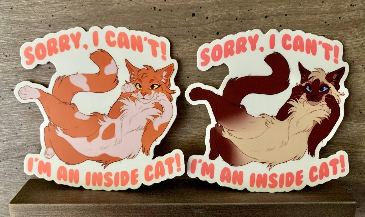 Inside Cat Sticker - Etsy