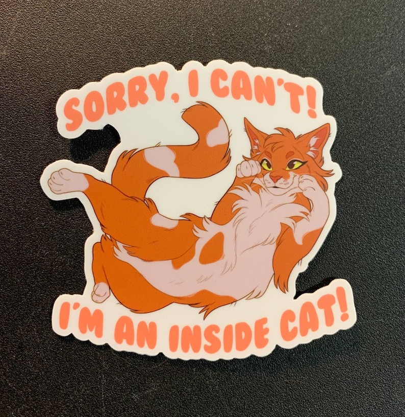 Inside Cat Sticker - Etsy